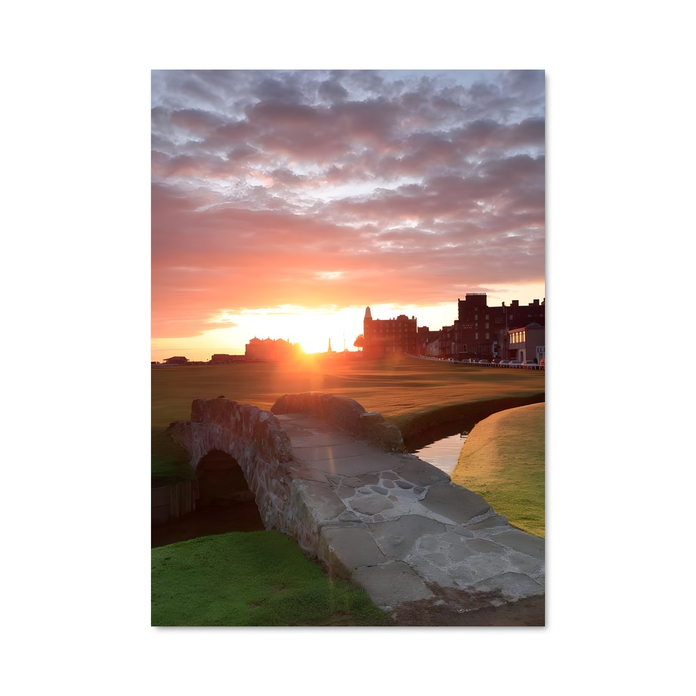 Poster Sunset on the 18th – affiche Golf
